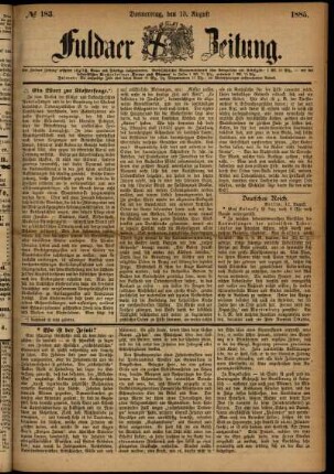 Ausgabe vom Donnerstag, den 13. August 1885.