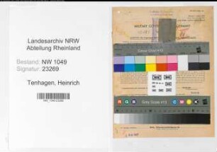 Entnazifizierung Heinrich Tenhagen , geb. 06.02.1897 (Bahninspektor)