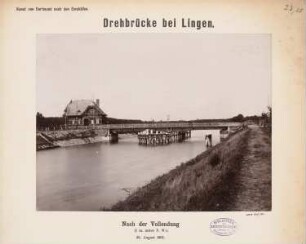Dortmund-Ems-Kanal. Drehbrücke, Lingen: Ansicht nach der Fertigstellung