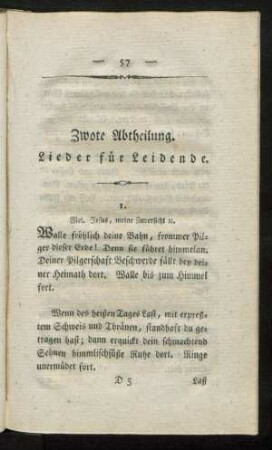 Zwote Abteilung. Lieder für Leidende