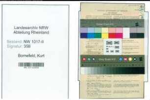 Entnazifizierung Kurt Bornefeld , geb. 29.04.1919 (Werkzeugschlosser)