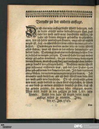 Vorrede zu der andern auflage.