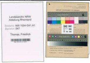 Entnazifizierung Friedrich Thomas , geb. 20.03.1895 (Polizist)
