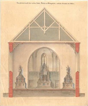 Hoffmann, Lorenz; Königsbrunn; Neue kath. Kirche - Ansicht m. Schnitt