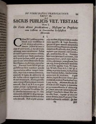 Caput III. De Sacris Publicis Vet. Testam.