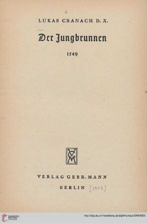 Band 4: Der Kunstbrief: Lukas Cranach d. Ä., Der Jungbrunnen, 1549