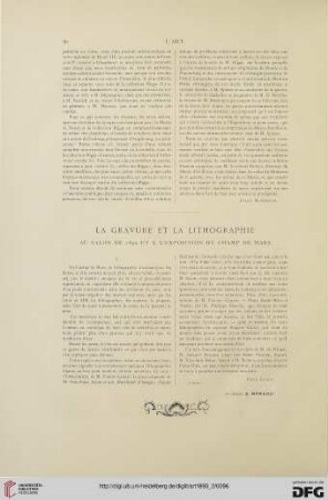 16: La gravure et la lithographie au salon de 1890 et a l'exposition du Champ de Mars, [1]