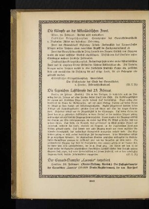 Die siegreichen Luftkämpfe des 25. Februar.
