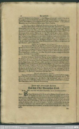 Zwey und zwanzigste Lection. Von dem Ober Rheinischen Creis