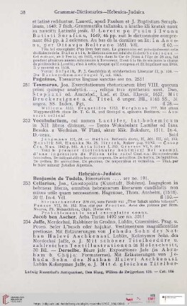Hebraica-Judaica (Nr. 253 - 256)