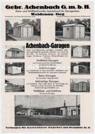 Achenbach-Garagen / Bauten aus Wellblech, Stahl und Beton