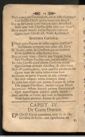 Caput IV. De Coena Domini.