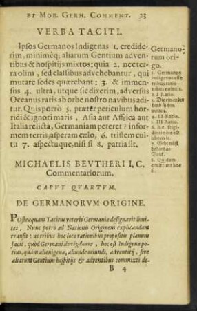 Caput Quartum. De Germanorum Origine.