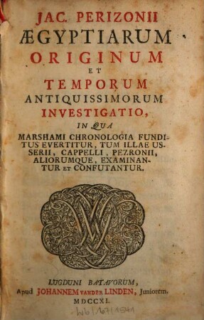 Aegyptiarum originum et temporum antiquissimorum investigatio