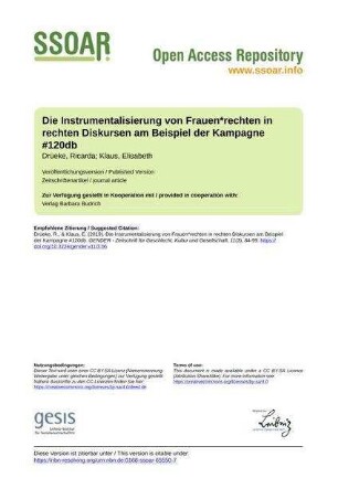 Die Instrumentalisierung von Frauen*rechten in rechten Diskursen am Beispiel der Kampagne #120db