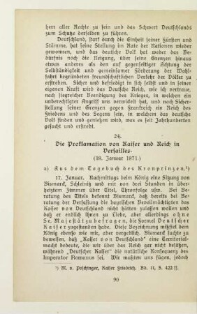 24. Die Proklamation von Kaiser und Reich in Versailles