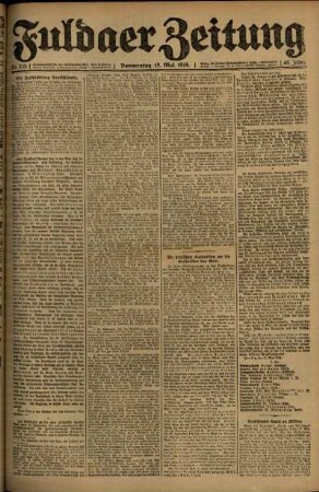 Ausgabe vom Donnerstag, den 15. Mai 1919.