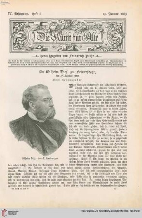 4: Zu Wilhelm Diez' 50. Geburtstage, den 17. Januar 1889