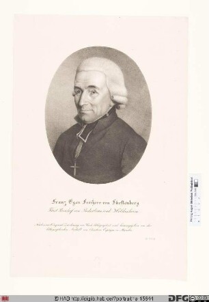 Bildnis Franz Egon (Frhr. v. Fürstenberg), 1789-1825 letzter Fürstbischof von Paderborn und Hildesheim