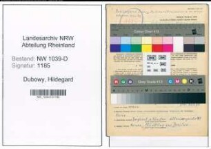 Entnazifizierung Hildegard Dubowy , geb. 18.09.1899 (Studienraetin)