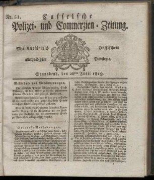 Nr. 51, Sonnabend, den 26sten Junii 1819