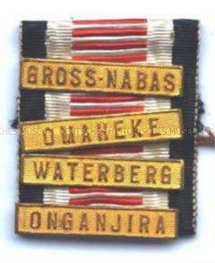 Band der Südwestafrika-Denkmünze mit Gefechtsspangen