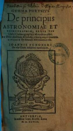 De principiis astronomiae et cosmographiae