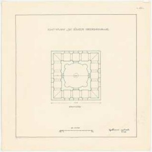 Gedenkhalle: Grundriss 1:100