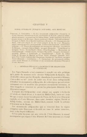 Chapitre V. École ottomane (Turquie d'Europe, Asie Mineure)