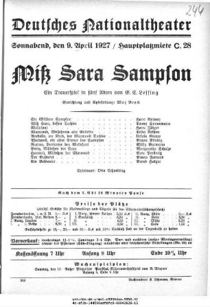 Miß Sara Sampson