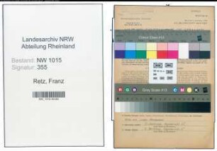Entnazifizierung Franz Retz , geb. 03.10.1907 (Kaufmaennischer Angestellter)