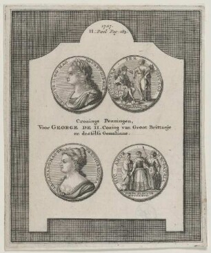 Doppelbildnis des Georgivs II., Mag. Br. Rex und der Carolina, Mag. Br. Regina