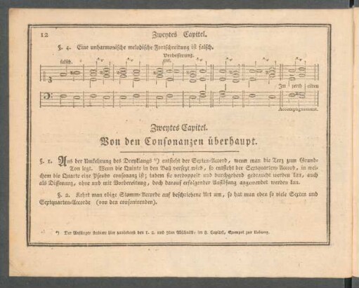 Zweytes Capitel. Von den Consonanzen überhaupt