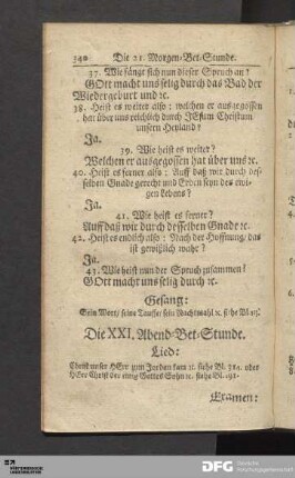 Die XXI. Abend-Bet-Stunde.