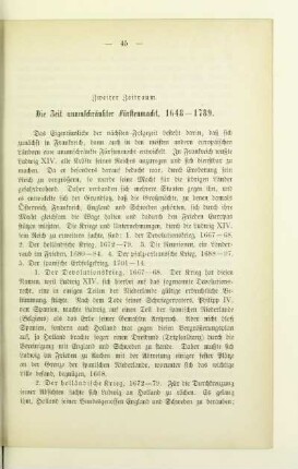 Zweiter Zeitraum. Die Zeit unumschränkter Fürstenmacht, 1648-1789