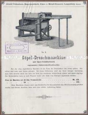 Göpel-Dreschmaschine