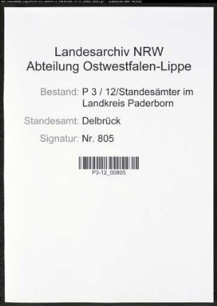Heiratsregister Standesamt Delbrück