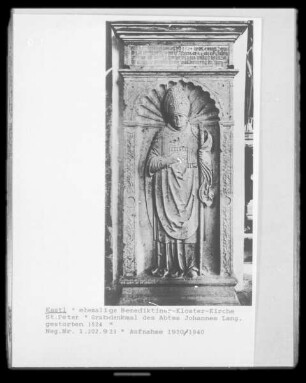 Grabdenkmal des Abtes Johannes Lang (+1524)