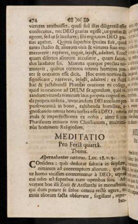 374-385, Meditatio Pro Feria quarta Thema; ...