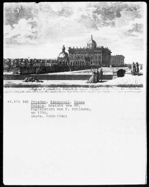 Potsdam, Schloß Sanssouci, Neues Palais, Ansicht von Nordwesten