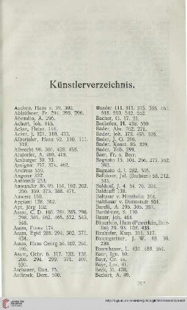 Künstlerverzeichnis