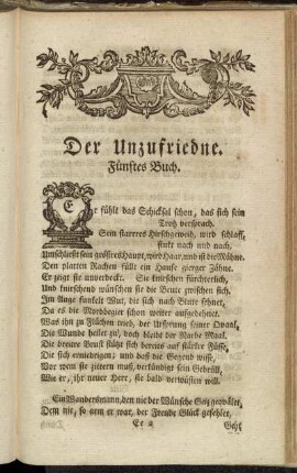 Der Unzufriedene. Fünftes Buch. - Der Unzufriedene. Sechstes Buch.
