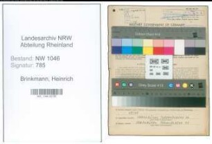 Entnazifizierung Heinrich Brinkmann , geb. 18.03.1899 (Arbeiter)