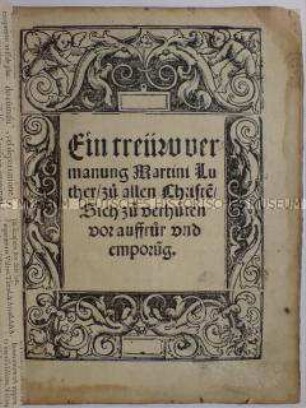 Luther gegen Aufruhr und Empörung