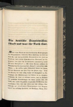 Die deutsche Staatswissenschaft und was ihr Noth thut.