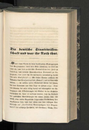 Die deutsche Staatswissenschaft und was ihr Noth thut.