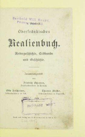Schulj. 4: Naturgeschichte, Erdkunde und Geschichte