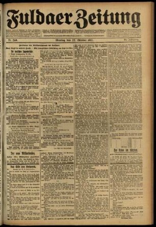 Ausgabe vom Montag, den 22. Oktober 1917.