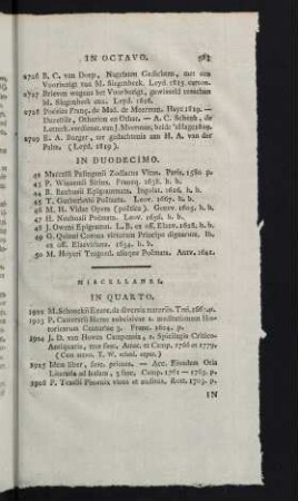 383-398, Miscellanei - Volumina aut Fasciculi Dissertationum er Orationum