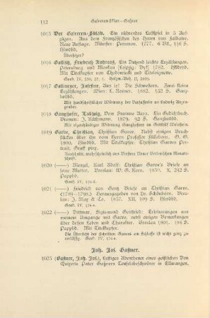 Joh. Jos. Gaßner (Nr. 1023 - 1036)
